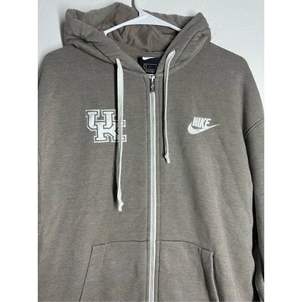 Nike University of Kentucky UK Men’s Full Zip Hooded Jacket Size L Beige
